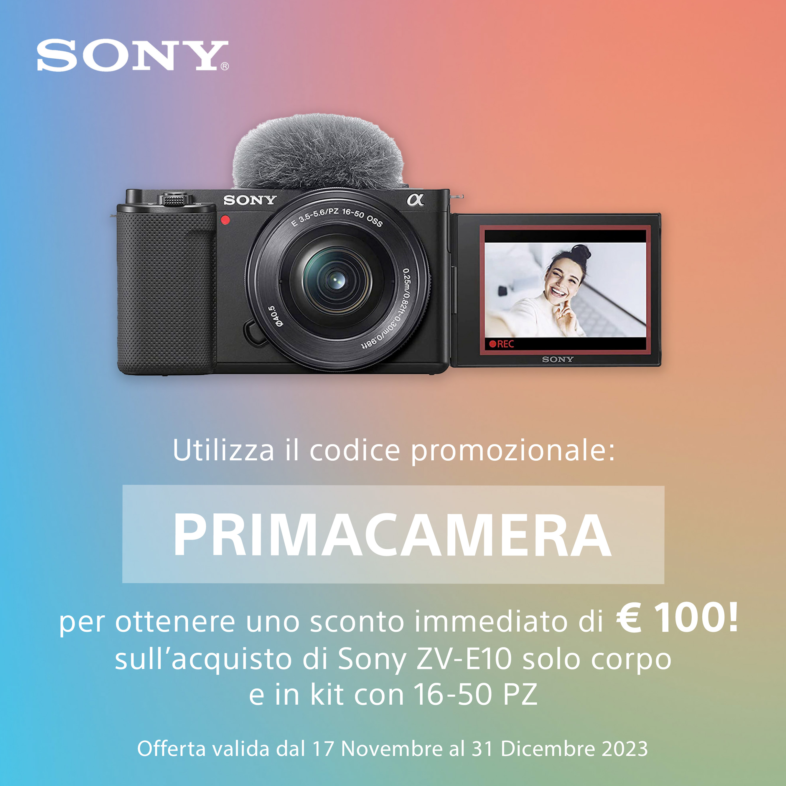 Sony Voucher PRIMACAMERA ZV-E10