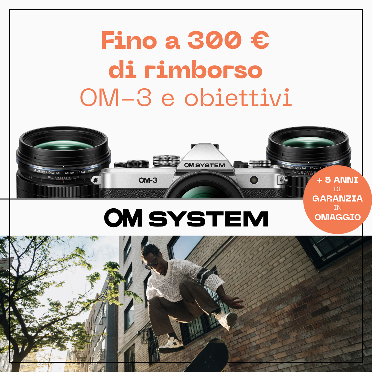 OM System Cash Back OM-3 + 5 Years Warranty